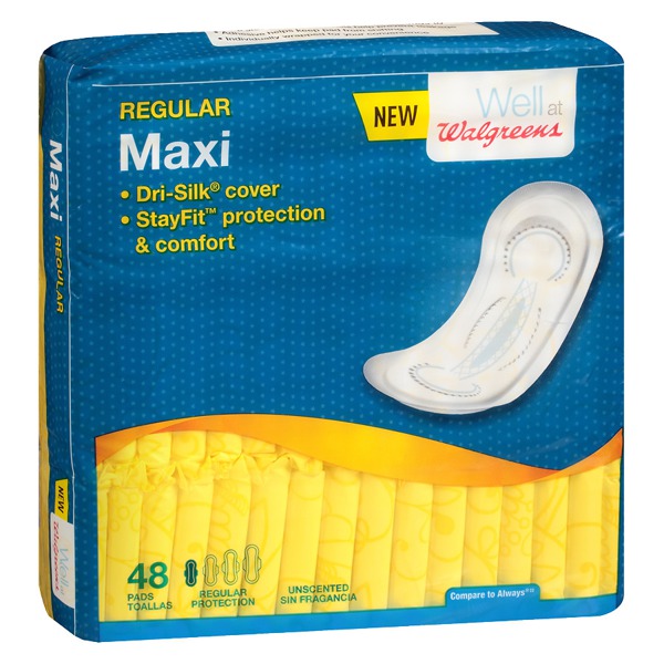 Walgreens Maxi Pads Regular 1Source
