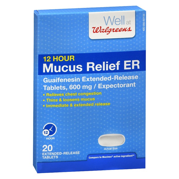 Walgreens 12Hour Mucus Relief ER Tablets 600 Mg 1Source