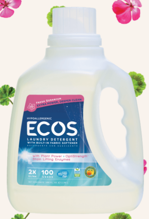 Ecos Hypoallergenic Laundry Detergent With Enzymes Fresh Geranium 1Source