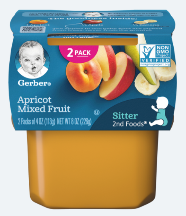 Gerber 2ND FOODS Apricot Mixed Fruit 1Source