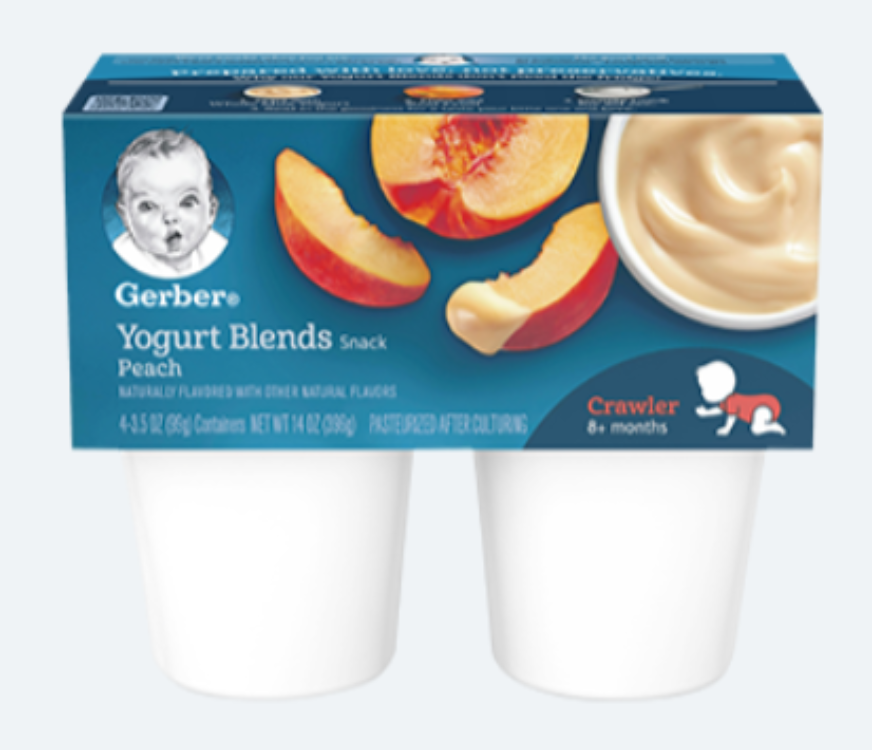 Gerber PEACH Yogurt Blends Snack 1Source