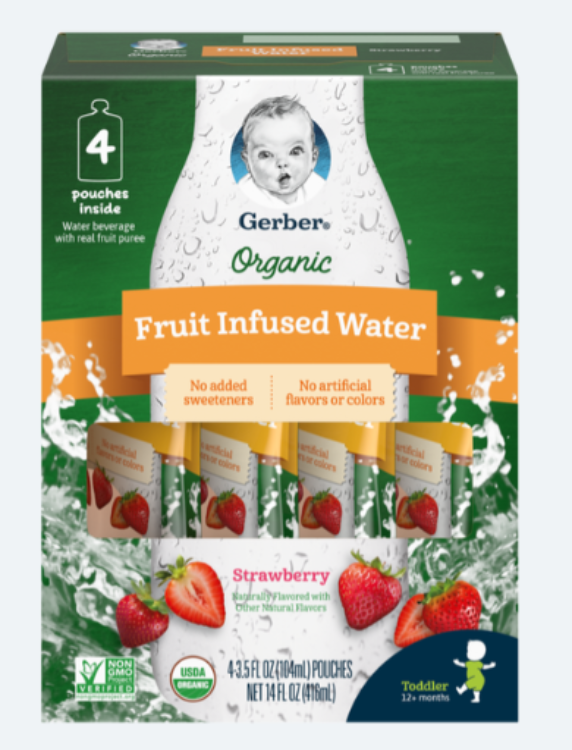 Gerber ORGANIC FRUIT INFUSED WATER Strawberry 1Source