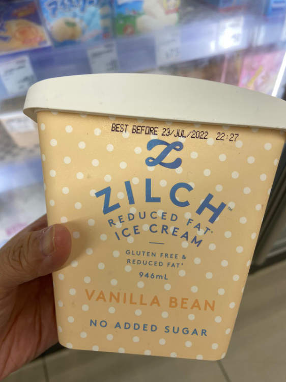 Zilch Reduced Fat Ice Cream Vanilla Bean 1Source