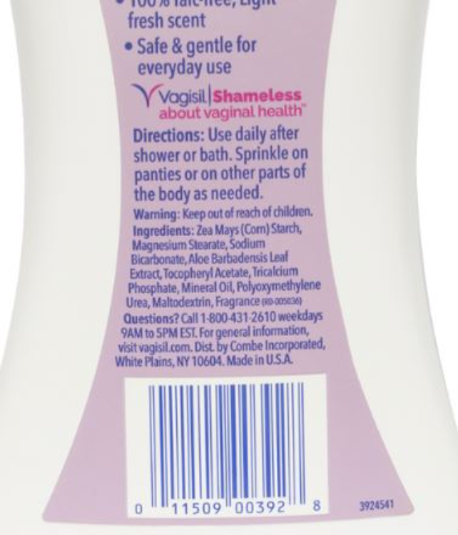 Vagisil Daily Intimate Powder Deodorant Powder Patented Odor Block