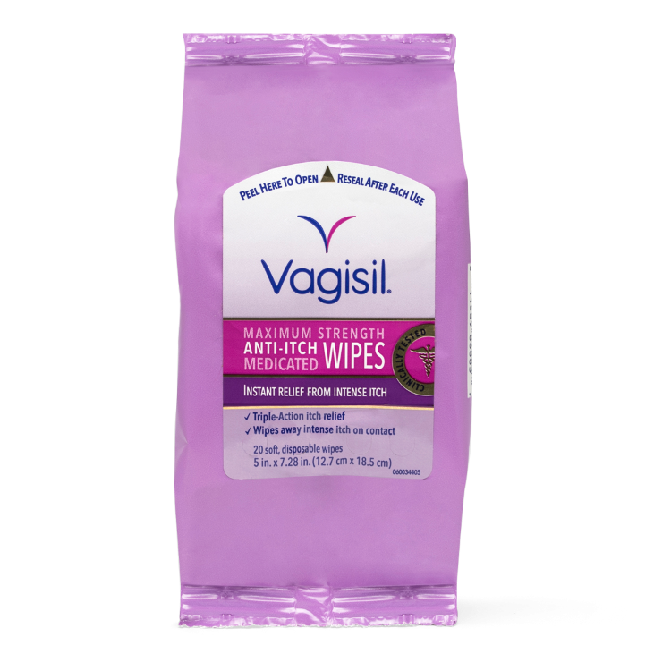 Vagisil Maximum Strength Anti Itch Wipes Medicated Intant Relief From