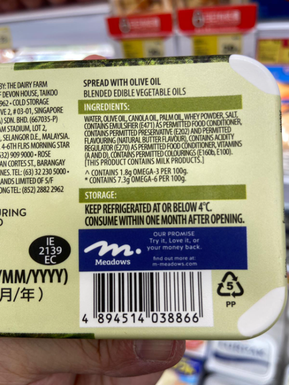 Meadows Spread With Olive Oil With Omega 3 & 6 1Source