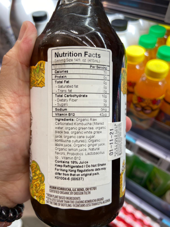 Humm Probiotic Kombucha Ginger Lemon Less Sugar 1Source