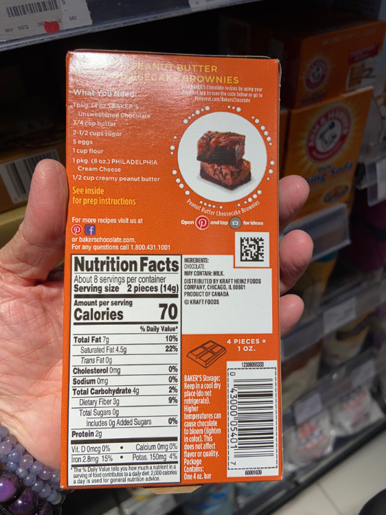 Baker'S Premium Baking Bar Unsweetened Chocolate 100 Cacao 1Source