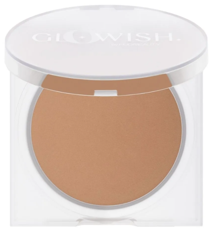 Huda Beauty GloWish Luminous Pressed Powder - Buildable Coverage, 0.35oz - Vegan & Cruelty-Free Foundation