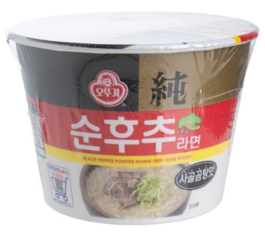 Ottogi Black Pepper Powder Ramen Beef Bone Stock Bowl 不倒翁 拉麵 碗裝 黑胡椒牛骨湯