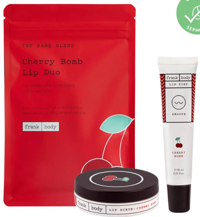 FRANK BODY Cherry Bomb Lip Scrub & Tint Duo 1Source