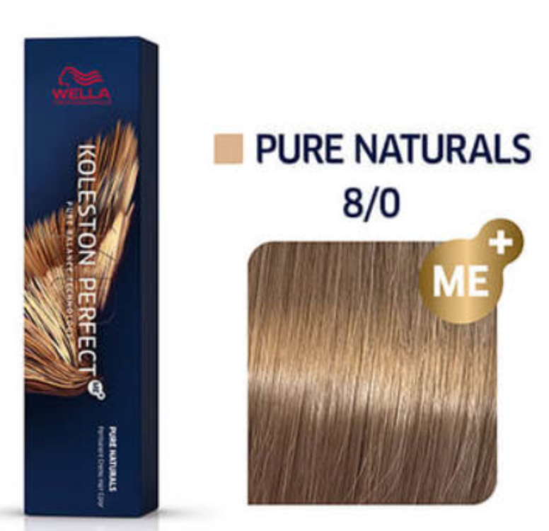 Wella Koleston Perfect 8/0 Light Blonde/Natural Permanent Pure Naturals 1Source