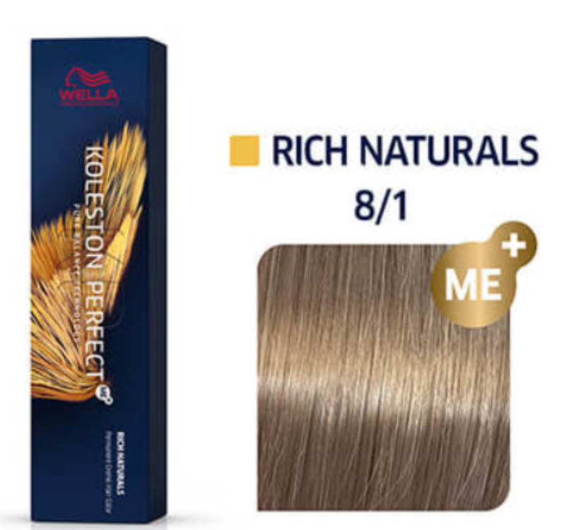 Wella Koleston Perfect 8/1 Light Blonde/Ash Permanent Rich Naturals 1Source