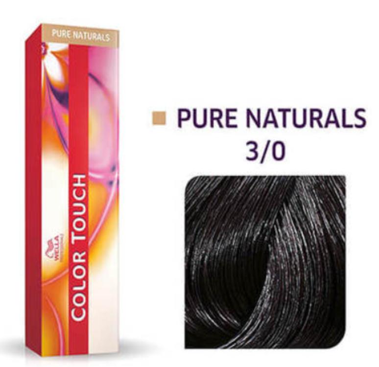 Wella Color Touch 3/0 Dark Brown/Natural Demi Permanent Pure Naturals ...