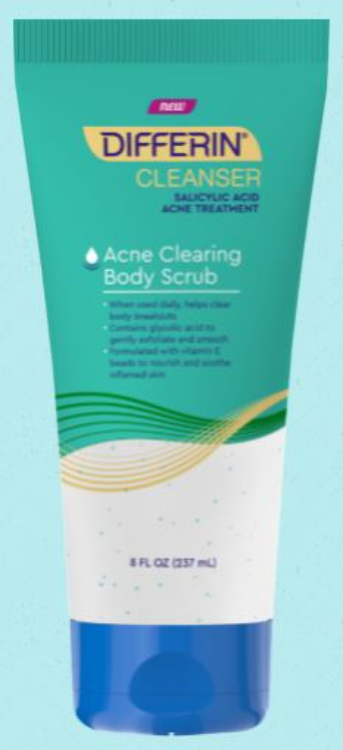 Differin Cleanser Salicylic Acid Acne Treatment Acne Clearing Body ...