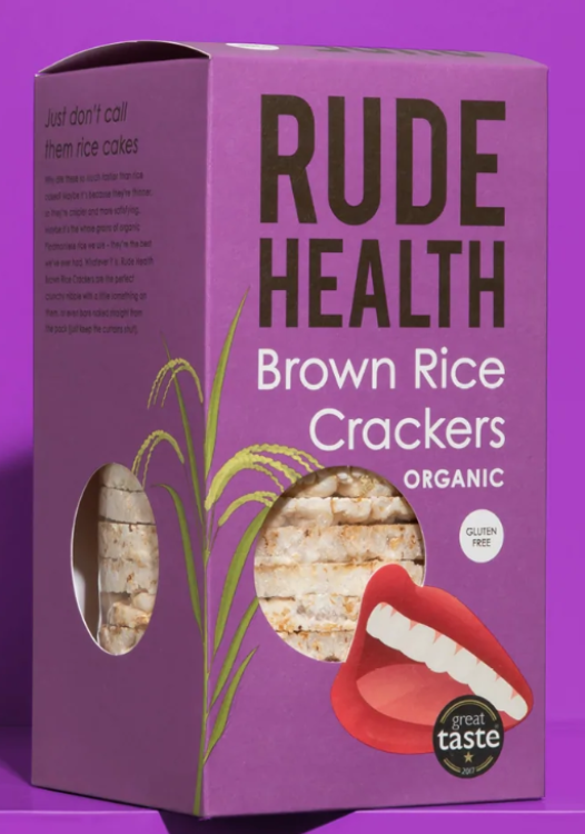 RUDE HEALTH BROWN RICE CRACKERS Organic Gluten Free 1Source