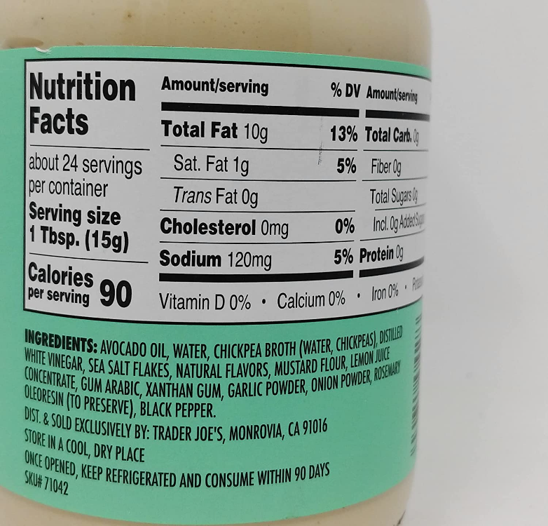 Trader Joe'S Vegan Mayo Spread & Dressing 1Source