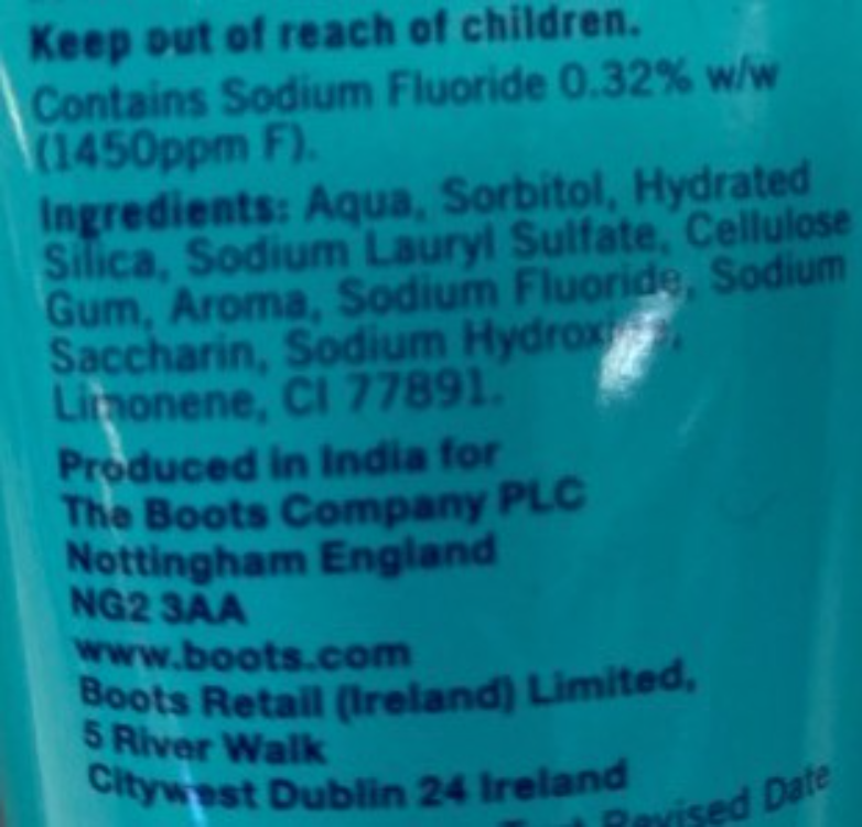 Boots Kids Spearmint Toothpaste Ages 6+ 1Source