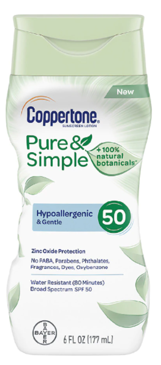 Coppertone Pure & Simple Adult SPF 50 Sunscreen Lotion - 1Source