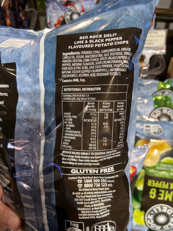 Red Rock Deli Lime & Black Pepper Deli Style Potato Chips 1Source