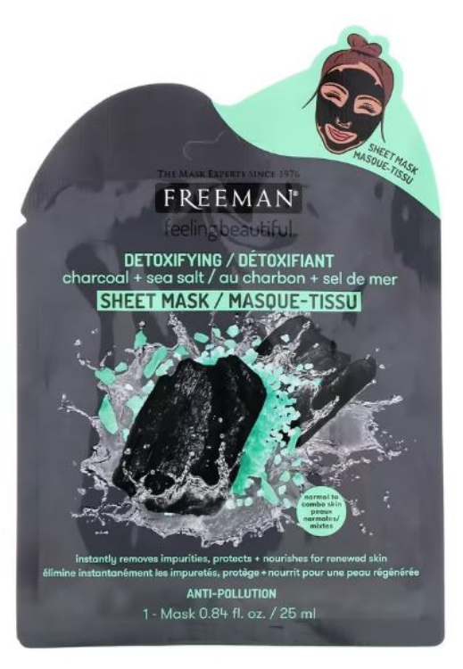 Freeman Detoxifying Charcoal + Sea Salt Sheet Mask 1Source