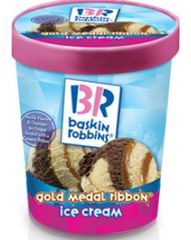 Baskin Robbin'S Gold Medal Ribbon Ice Cream Quart - 1Source