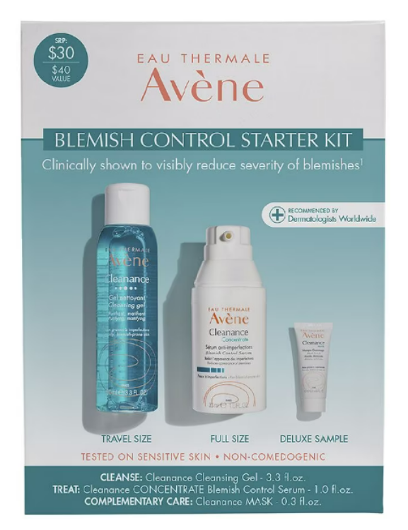 Avene Cleanance Blemish Control Starter Kit For Oily Blemish Prone Skin