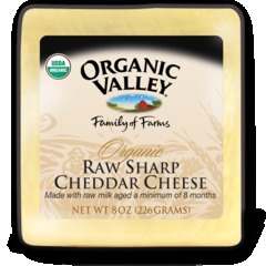 Organic Valley Raw Sharp Cheddar Cheese, 8Oz - 1Source