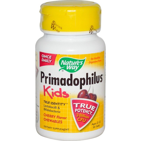 Nature'S Way, Primadophilus, Kids, Cherry Flavor Chewables, Ages 2-12 ...