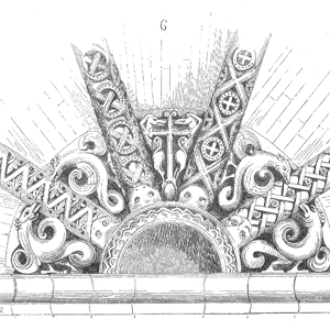 Drawing of Clef voute abbatiale Saint Germer