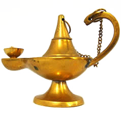 golden oil burning lamp (Genie's home)