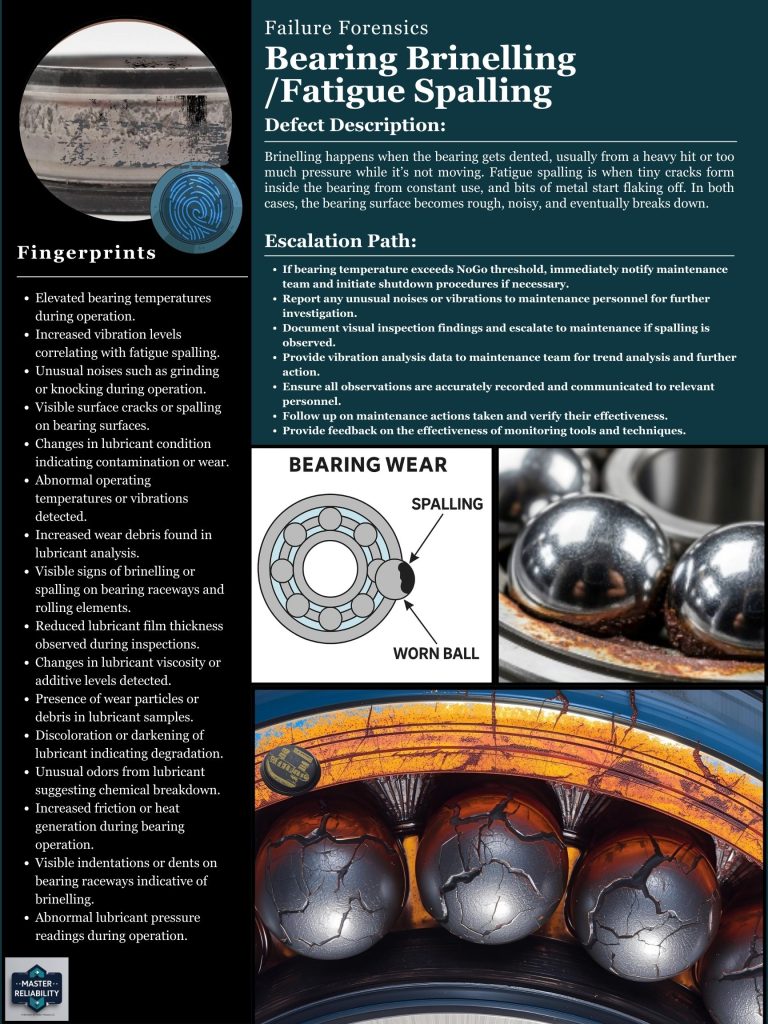Bearing Brinelling / Fatigue Spalling Failure Forensic Detection Sheet