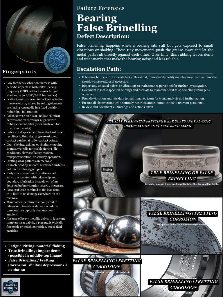 Bearing False Brinelling Failure Forensic Detection Sheet