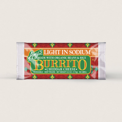 Cheddar Cheese, Bean & Rice Burrito, Light in Sodium