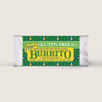 Bean & Rice Burrito, Gluten Free, Non-Dairy