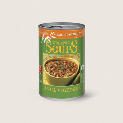 Organic Lentil Vegetable Soup, Light in Sodium