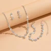 4-piece women's flower necklace with earrings and bracelet set, wedding party accessories - Image 4