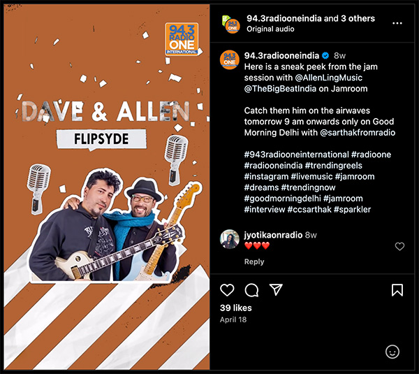 Allen Ling Dave Lopez 94.3 Radio One India
