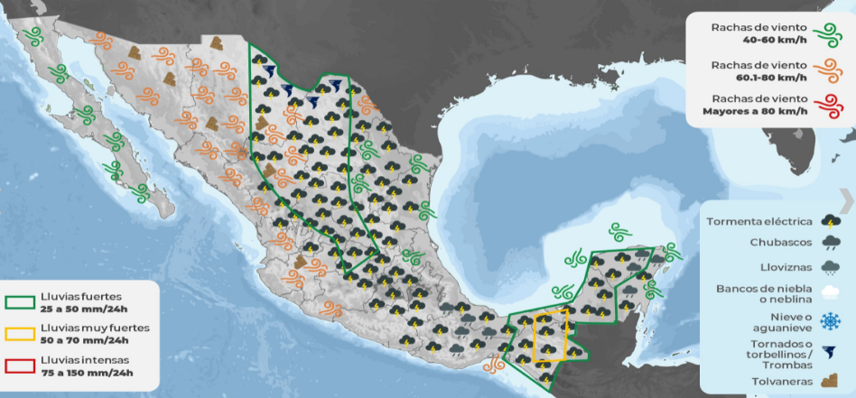 Pronóstico del clima para este martes.
