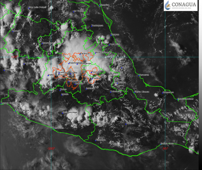 Se esperan lluvias en las próximas 3 horas en municipios de Puebla.