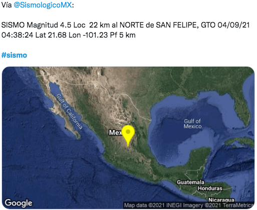 Ya es septiembre y registran sismo en Guanajuato.