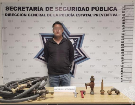Detiene Policía Estatal a hombre presuntamente vinculado al robo de gas LP
