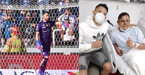 Camilo Vargas, portero de Atlas, visitó a lesionados en el hospital