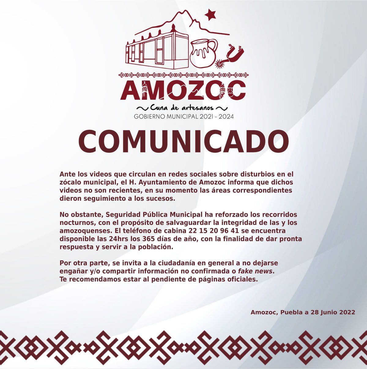 Aclara municipio de Amozoc que videos que circulan no son recientes.