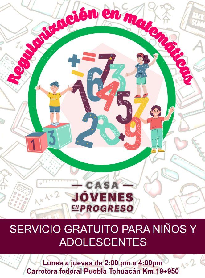 Invita CJP a niños y adolescentes a regularizarse en matemáticas.