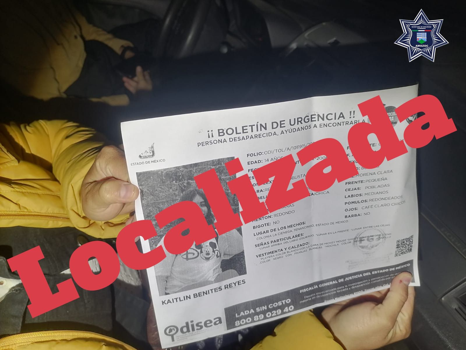 Encuentran a menor desaparecida en Amozoc