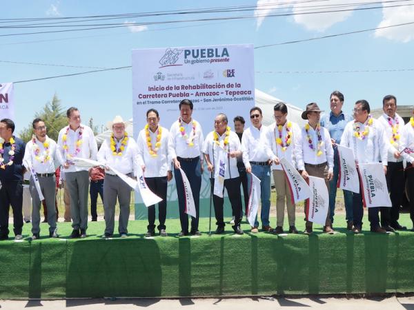 Inicia gobierno de Sergio Salomón rehabilitación de la carretera Puebla-Amozoc-Tepeaca