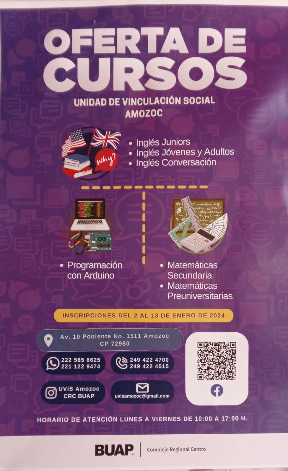 ¡Amplía tus horizontes en la BUAP Campus Amozoc con cursos de inglés y matemáticas! 🏫🌍🔢