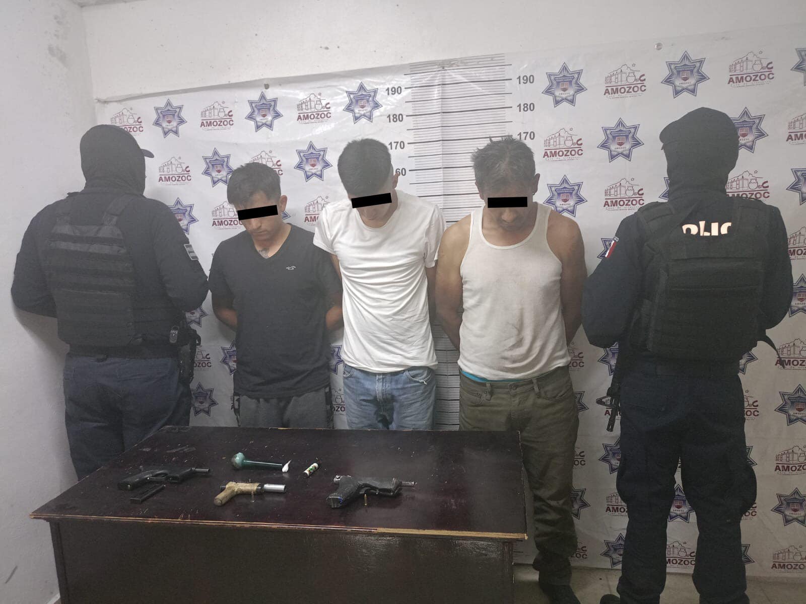 Detienen a tres hombres armados en Amozoc