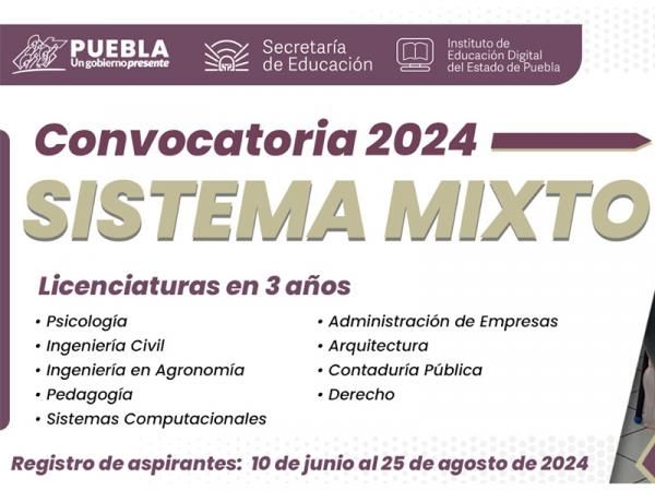 Abre IEDEP convocatoria 2024 para licenciaturas en sistema mixto